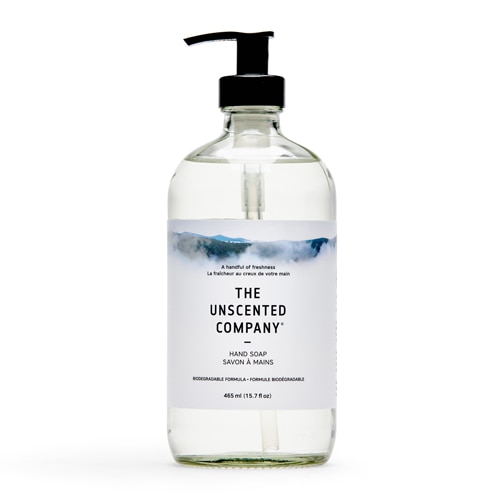 The Unscented Company Hand Soap Refillable Glass Bottle Unscented