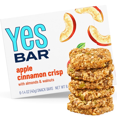 The YES Bar Vegan Gluten Free Real Food Low Sugar Paleo Snack Bar Apple Cinnamon Crisp