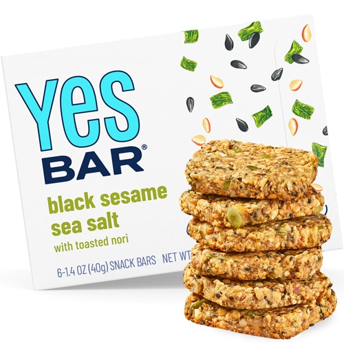 The YES Bar Vegan Gluten Free Real Food Low Sugar Paleo Snack Bar Black Sesame Sea Salt