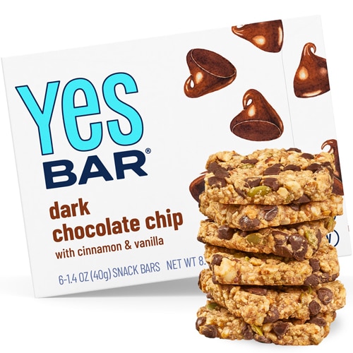 The YES Bar Vegan Gluten Free Real Food Low Sugar Paleo Snack Bar Dark Chocolate Chip