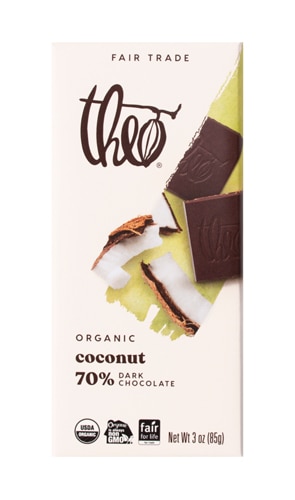 Theo Organic 70% Dark Chocolate Bar Coconut