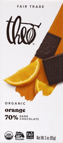 Theo Organic 70% Dark Chocolate Bar Orange