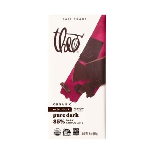 Theo Organic 85% Dark Chocolate Bar Unflavored