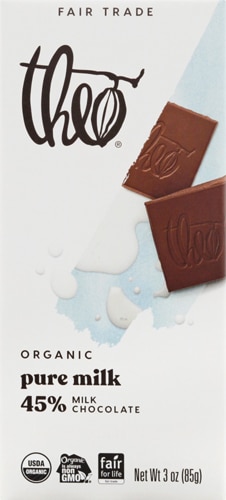 Theo Organic Milk Chocolate Bar Unflavored