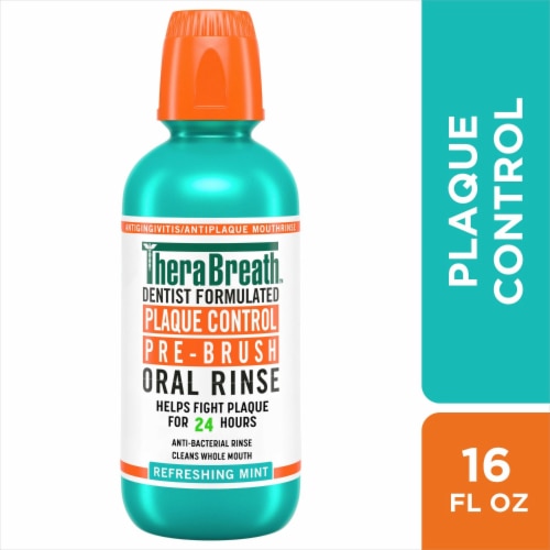 TheraBreath Plaque Control Pre-Brush Oral Rinse Refreshing Mint