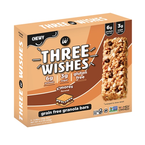 Three Wishes Chewy Protein Granola Bars S' Mores