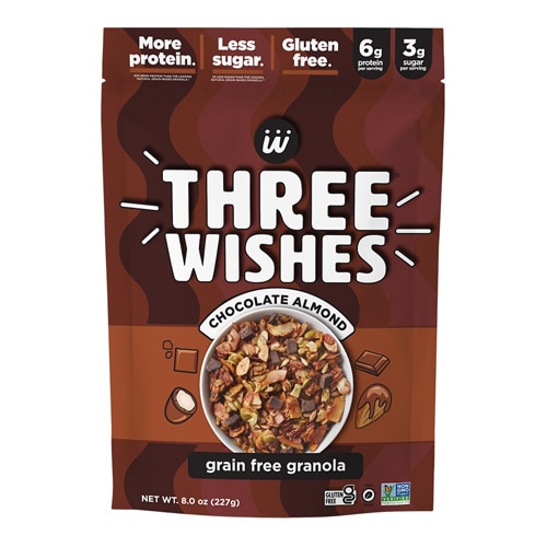 Three Wishes Gluten Free Protein Granola Chocolate Almond