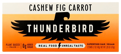 Thunderbird Vegan Gluten Free Superfood Bar Cashew Fig Carrot
