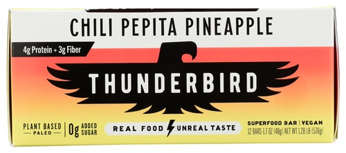 Thunderbird Vegan Gluten Free Superfood Bar Chili Pepita Pineapple