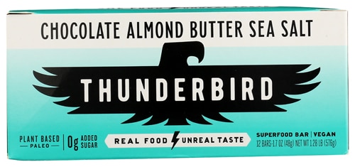 Thunderbird Vegan Gluten Free Superfood Bar Chocolate Almond Butter Sea Salt