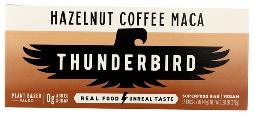 Thunderbird Vegan Gluten Free Superfood Bar Hazelnut Coffee Maca