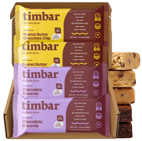 Timbar Gluten Free Protein Bar Sample Variety Box