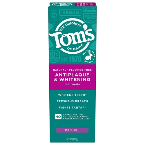 Tom's of Maine Antiplaque & Whitening Toothpaste Fluoride Free Fennel