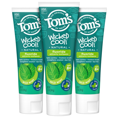 Tom's of Maine Kid's Toothpaste Wicked Cool Natural Fluoride Mild Mint