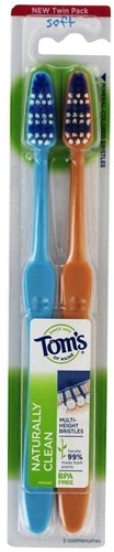 Tom's of Maine Naturally Clean Toothbrush Twin Pack