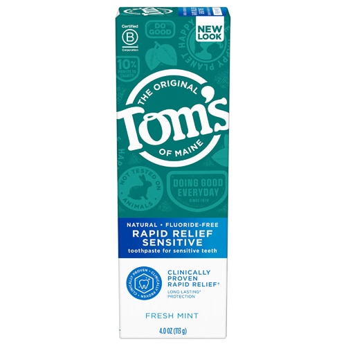 Tom's of Maine Rapid Relief Sensitive Fluoride-Free Natural Toothpaste Fresh Mint