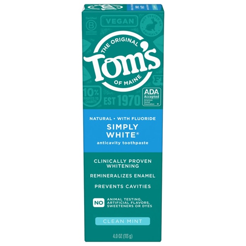 Tom's of Maine Simply White Anticavity Toothpaste with Fluoride Clean Mint