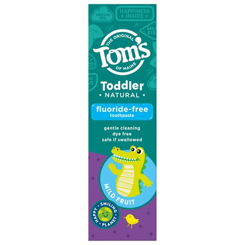 Tom's of Maine Toddler Toothpaste Fluoride-Free Dye-Free Mild Fruit
