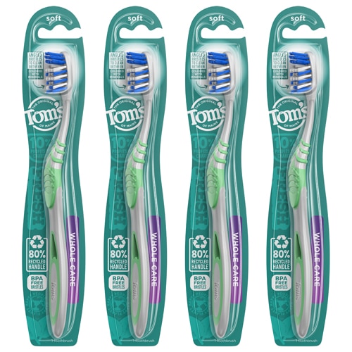 Tom's of Maine Whole Care Soft Toothbrush 4 Pack