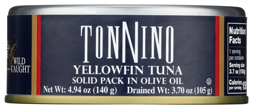 Tonnino Non-GMO Tuna Fillets Solid Pack in Olive Oil Yellowfin