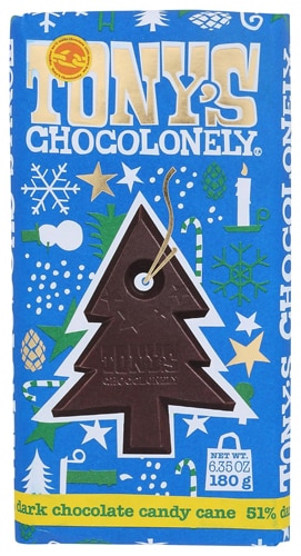 Tony's Chocolonely Bar 51% Dark Chocolate Candy Cane