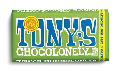 Tony's Chocolonely Dark Chocolate Bar Almond Sea Salt