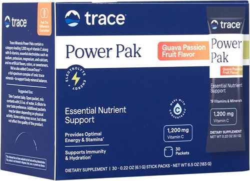 Trace Minerals Research Electrolyte Stamina Power Pak Guava Passion Fruit