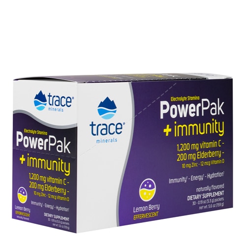 Trace Minerals Research Electrolyte Stamina Power Pak + Immunity Lemon Berry