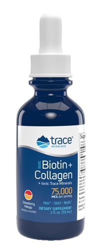 Trace Minerals Research Liquid Ionic Biotin + Collagen Strawberry Mango