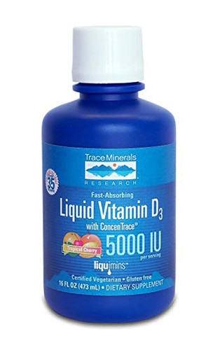 Trace Minerals Research Liquid Vitamin D3 with Ionic Trace Minerals Tropical Cherry