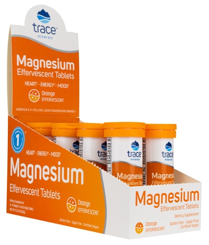 Trace Minerals Research Magnesium Effervescent Tablets Box Orange