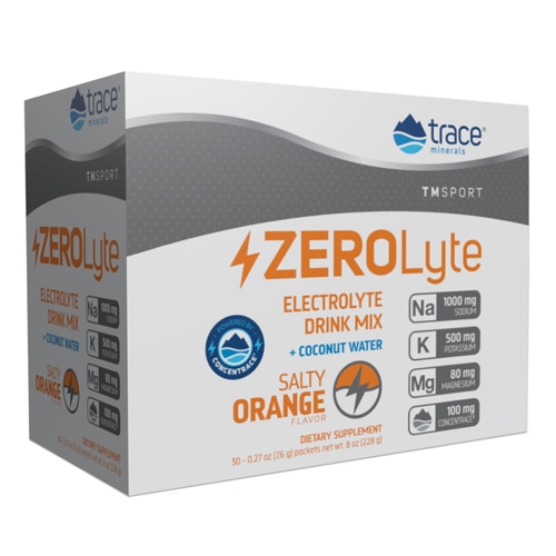 Trace Minerals Research ZEROLyte Electrolyte Drink Mix Salty Orange