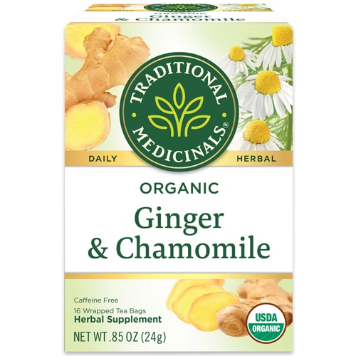 Traditional Medicinals Herbal Tea Organic Ginger and Chamomile