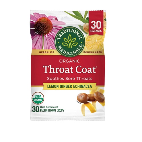 Traditional Medicinals Lemon Ginger Echinacea Throat Coat