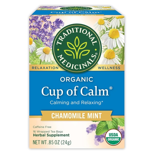 Traditional Medicinals Organic Cup Of Calm Herbal Tea Chamomile Mint