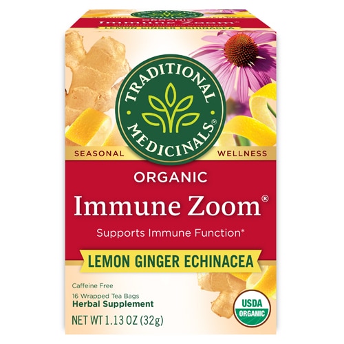 Traditional Medicinals Organic Immune Zoom Tea Lemon Ginger