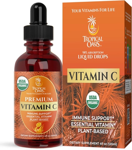 Tropical Oasis Organic Vitamin C Liquid Drops For Adults