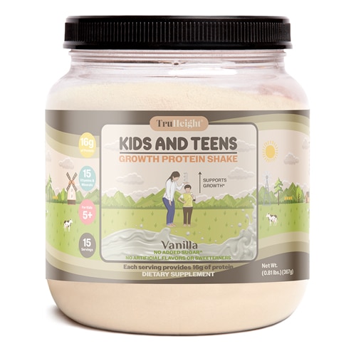 TruHeight Kids Growth Protein Shake Nutritional Powder Ages 5+ Vanilla