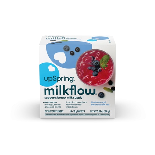 Upspring Milkflow Breast Milk Supply Support Drink Mix Blueberry Acai