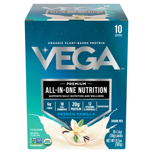 Vega Organic All-in-One Nutrition Vegan Protein Powder French Vanilla