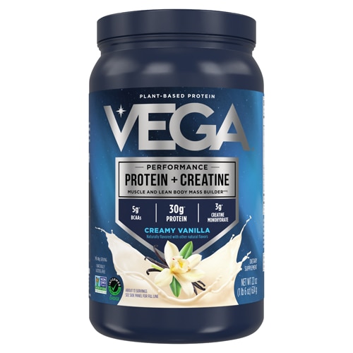 Vega Performance Protein + Creatine - Informed Sport Certified - Vegan Plant Protein Powder Creamy Vanilla