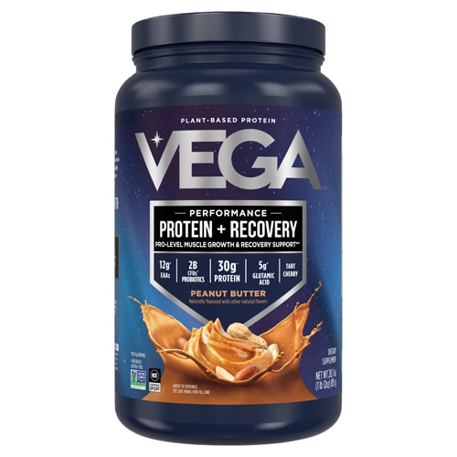 Vega Premium Sport Protein Protein Powder Plus Recovery - NSF Certified for Sport Peanut Butter