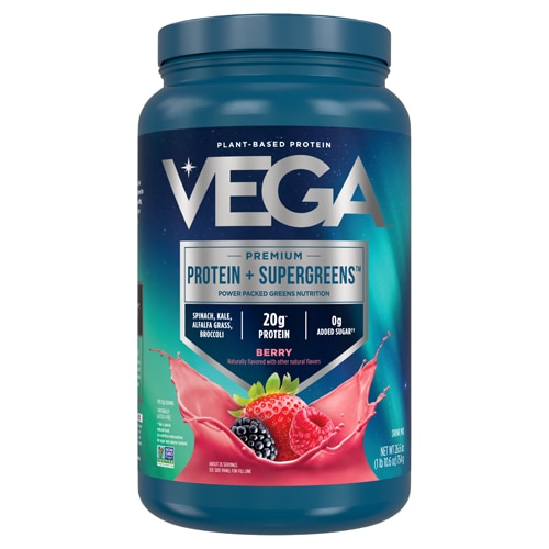 Vega Protein + Supergreens Plant Based Protein Powder Berry