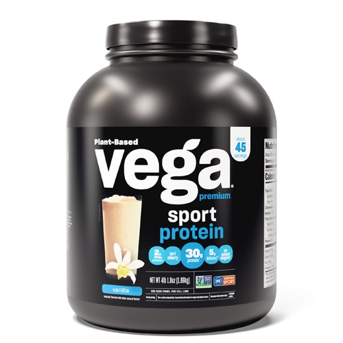 Vega Sport Premium Vegan Protein Powder - NSF Certified for Sport Vanilla