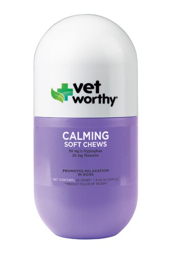 Vet Worthy Dog Calming & Relaxation Support L-Tryptophan Theanine Liver