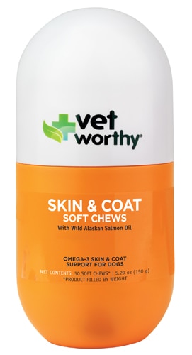Vet Worthy Dog Skin & Coat Support Wild Alaskan Salmon Oil