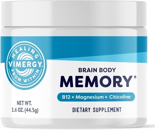 Vimergy Brain Body Memory – with B12+ Magnesium + Citocoline - Fast-Absorbing Powder