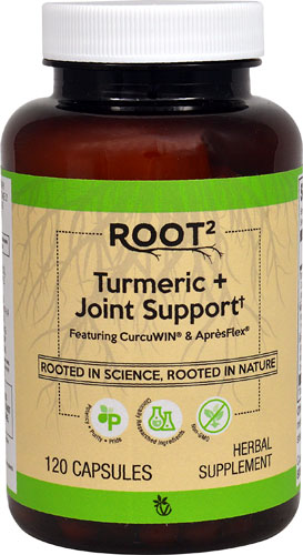 Vitacost-Root2 Turmeric + Joint Support Featuring CurcuWIN® & ApresFlex®