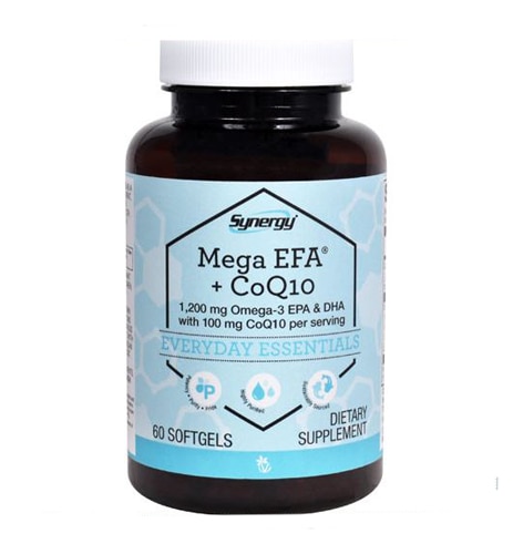 Vitacost-Synergy Mega EFA® + CoQ10 - 1200 mg Omega-3 EPA & DHA - 100 mg CoQ10