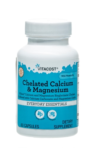 Vitacost Chelated Calcium & Magnesium - Albion® Calcium and Magnesium Bisglycinate Chelate Buffered